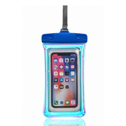 Universal 7.2 inch Waterproof Phone Pouch Glowing Bag – Blue